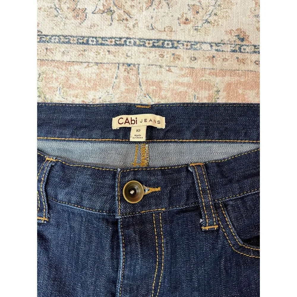 Cabi Brando Style #175 Dark Wash Straight Leg Jeans Women’s Size 10 Mid Rise - Picture 4 of 13
